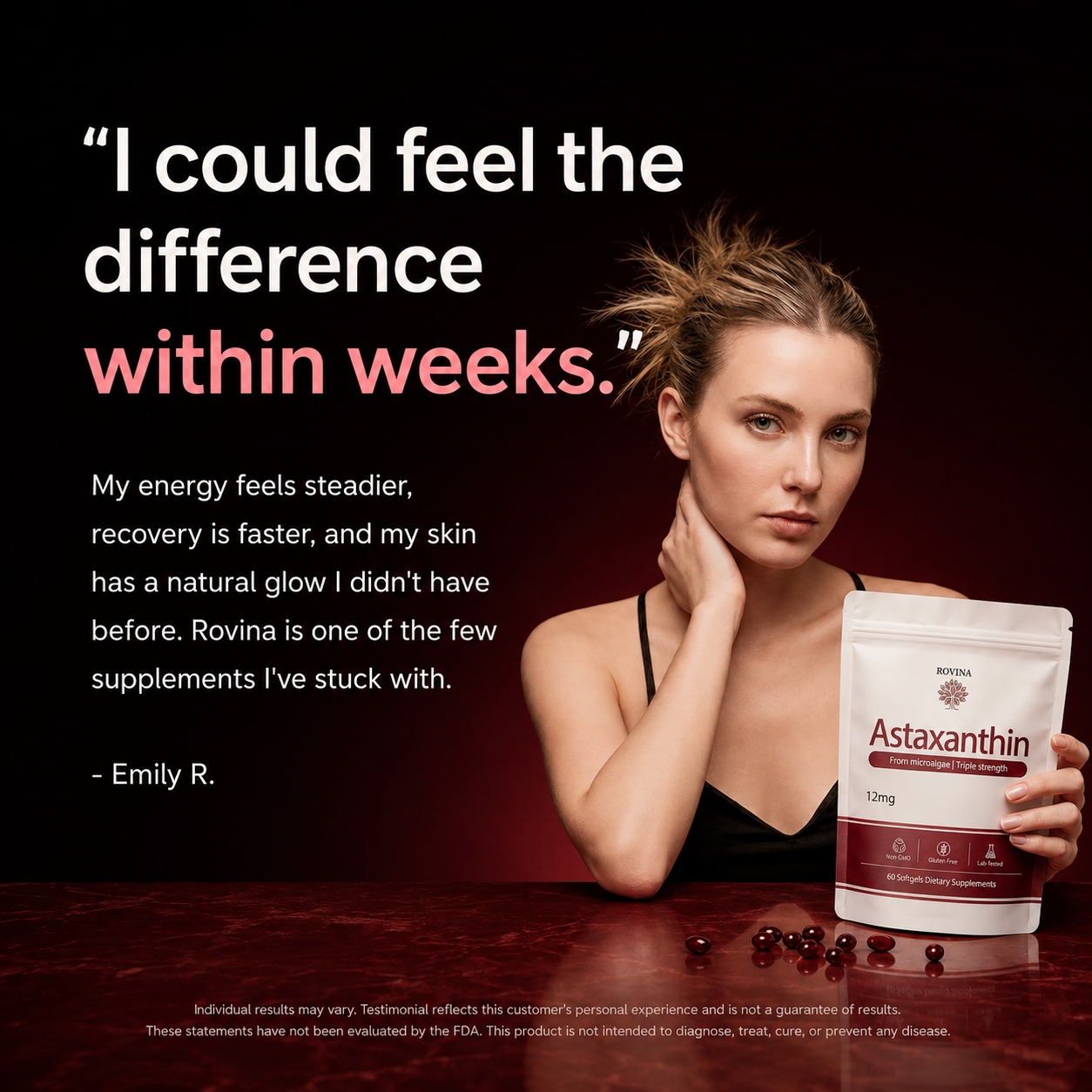 Rovina Astaxanthin - Nature’s Most Powerful Antioxidant for Whole Body Support & Cellular Protection